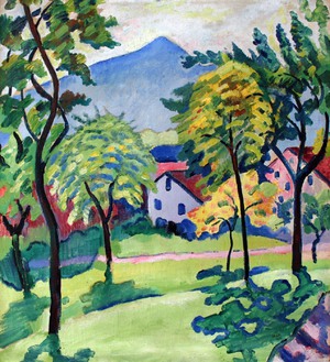 August Macke, Tegernsee Landscape 1, Painting on canvas