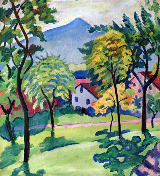 Tegernsee Landscape 1. The painting by August Macke