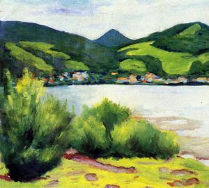 August Macke, Tegernseer Landscape 2, Painting on canvas