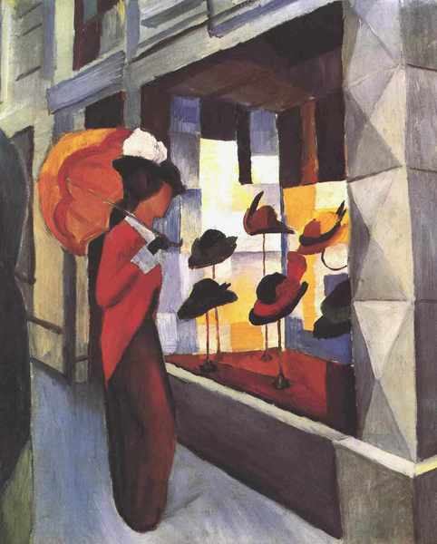 The Hat Shop. The painting by August Macke