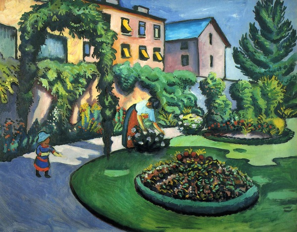 The Mackes' Garden at Bonn. The painting by August Macke