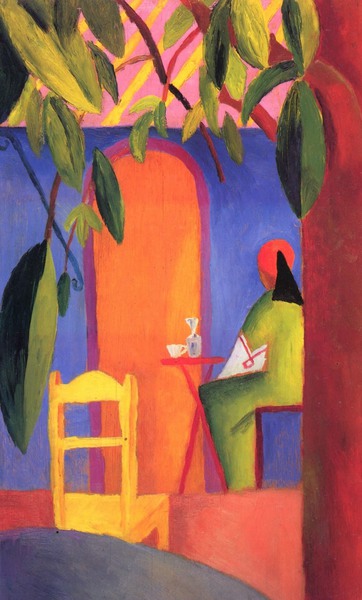 Turkish Cafe II. The painting by August Macke