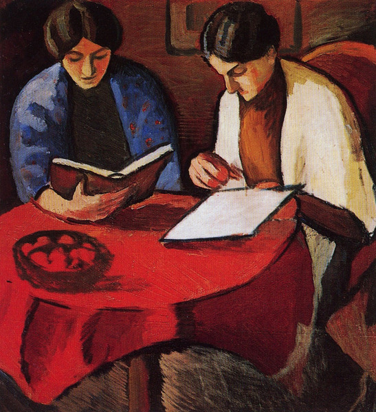 August Macke with his Wife Elisabeth. The painting by August Macke