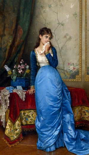 Auguste Toulmouche, The Letter, Painting on canvas
