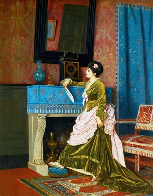 Auguste Toulmouche, The Letter of Love, Painting on canvas