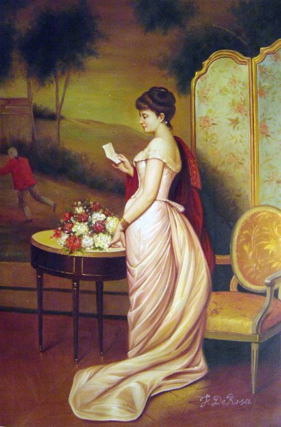 The Love Letter. The painting by Auguste Toulmouche