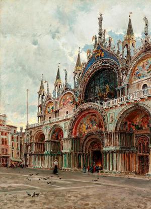 Augusto E. Lovatti, San Marco Venice, Painting on canvas