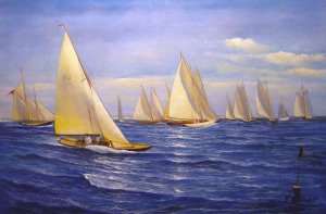 The Race, Axel Johansen, Art Paintings