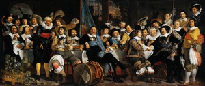 Bartholomeus van der Helst, Banquet of the Amsterdam Civic Guard in Celebration of the Peace of Munster, Painting on canvas