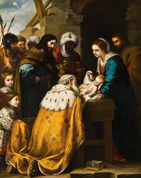 Adoration of the Magi. The painting by Bartolome Esteban Murillo