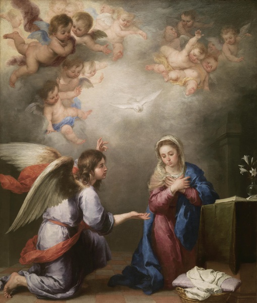 Annunciation. The painting by Bartolome Esteban Murillo