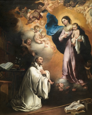 Famous paintings of Religious: Apparition of the Virgin to St. Bernard