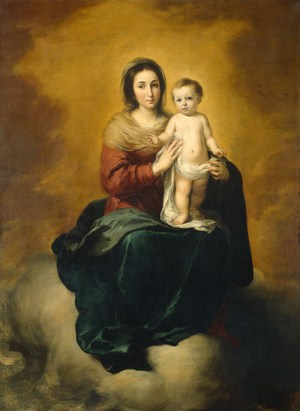 Bartolome Esteban Murillo, Madonna in the Clouds, Painting on canvas