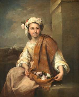 Bartolome Esteban Murillo, Spring - The Flower Girl, Painting on canvas