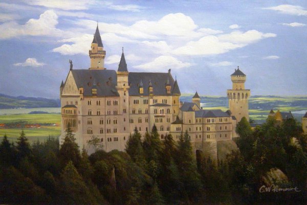 Bavarian Castle. The painting by Our Originals