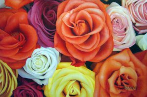 Reproduction oil paintings - Our Originals - Beautiful Array Of Colorful Roses