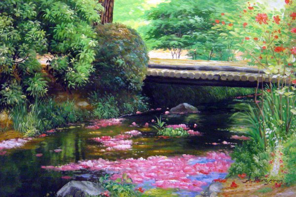 Beautiful River Landscape. The painting by Our Originals
