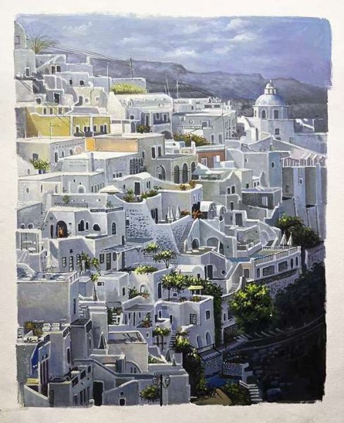 Beautiful Santorini, Greece Oil Painting Reproduction