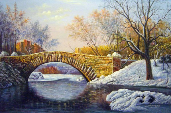 Beautiful Winter Day In Central Park. The painting by Our Originals