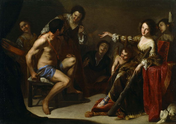 Hercules and Omphale. The painting by Bernardo Cavallino