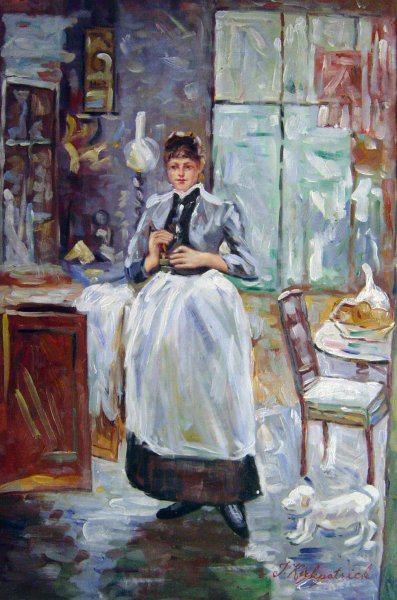 In The Dining Room. The painting by Berthe Morisot