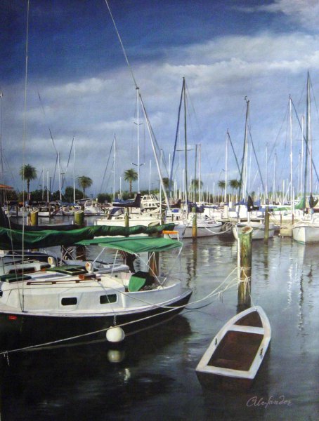 Between The Boats. The painting by Our Originals