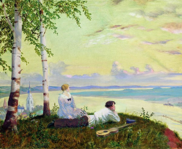 At Volga, 1912. The painting by Boris Mikhailovich Kustodiev