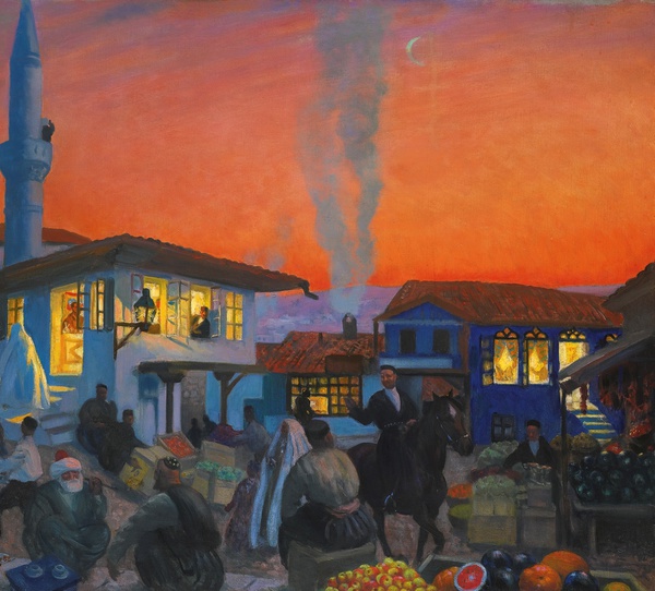Bakhchisarai, 1917. The painting by Boris Mikhailovich Kustodiev