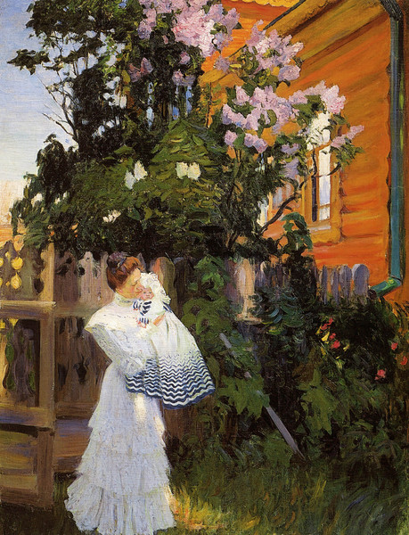 Lilac Sun, 1906. The painting by Boris Mikhailovich Kustodiev