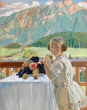 Boris Mikhailovich Kustodiev, Portrait of Irina Kustodieva, 1911, Painting on canvas