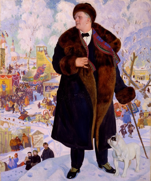Shalyapin or Portrait of Chaliapin, 1922. The painting by Boris Mikhailovich Kustodiev