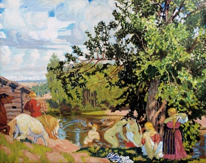 Reproduction oil paintings - Boris Mikhailovich Kustodiev - The Bath, 1910