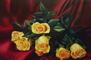 Our Originals, Bouquet Of Yellow Roses, Painting on canvas