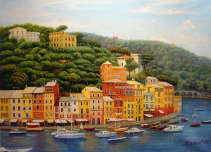 Our Originals, Breathtaking Portofino Morning, Painting on canvas