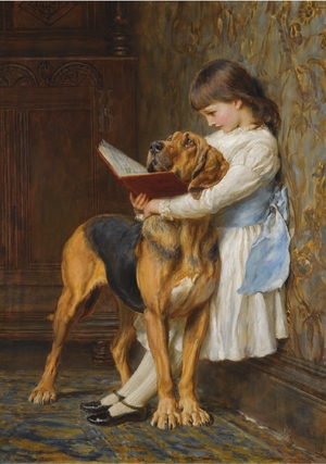 A Compulsory Education Oil Painting by Briton Riviere - Best Seller
