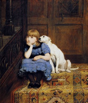 Briton Riviere, Offering Sympathy, Painting on canvas