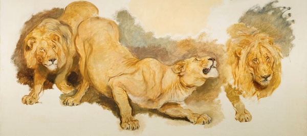 Study for Daniel in the Lion's Den. The painting by Briton Riviere