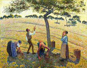 Camille Pissarro, Apple Harvest at Eragny, Painting on canvas