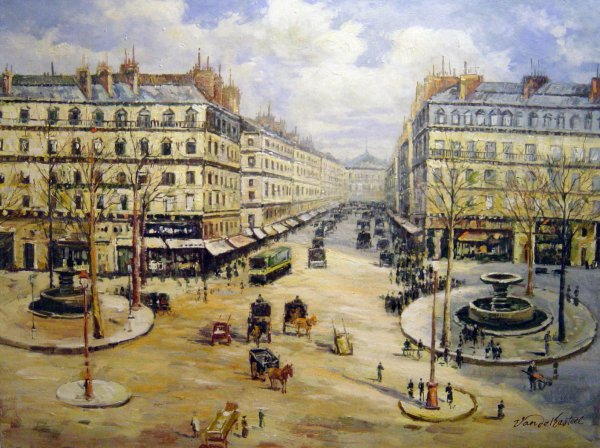 Avenue de L'Opera- Morning Sunshine. The painting by Camille Pissarro