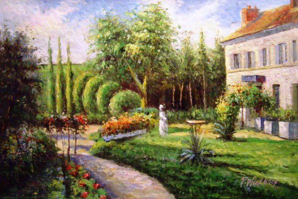 Garden Of Les Mathurins At Pontoise. The painting by Camille Pissarro