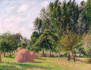 Haystacks, Morning, Éragny, Camille Pissarro, Art Paintings