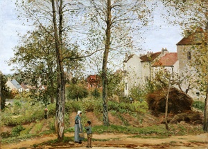 Reproduction oil paintings - Camille Pissarro - Houses at Bougival (Autumn)