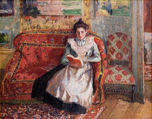 Camille Pissarro, Jeanne Reading, Painting on canvas