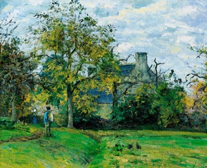 Camille Pissarro, La Maison de Piette a Montfoucault, Painting on canvas