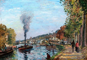 Camille Pissarro, La Seine a Bougival, Painting on canvas