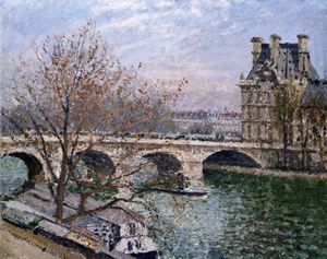 Camille Pissarro, Le Pont Royal et le Pavillon de Flore, Painting on canvas