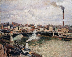 Camille Pissarro, Morning, An Overcast Day, Rouen, Painting on canvas
