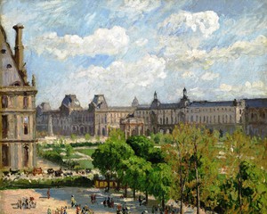 Camille Pissarro, Place du Carrousel, Paris, Painting on canvas