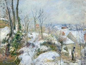 Camille Pissarro, Rabbit Warren at Pontoise, Snow, Art Reproduction
