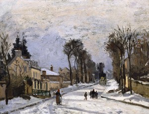 Camille Pissarro, Route to Versailles, Louveciennes, Painting on canvas